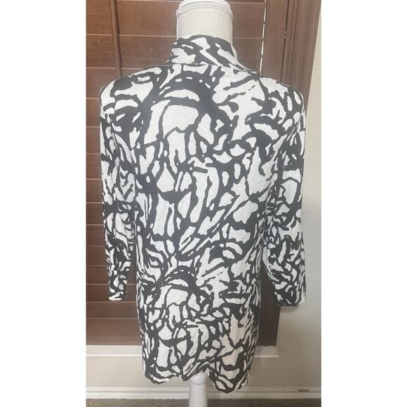 Cyrus Women’s Animal Print Open Front Cardigan Black White Long Sweater Size L - Picture 5 of 8